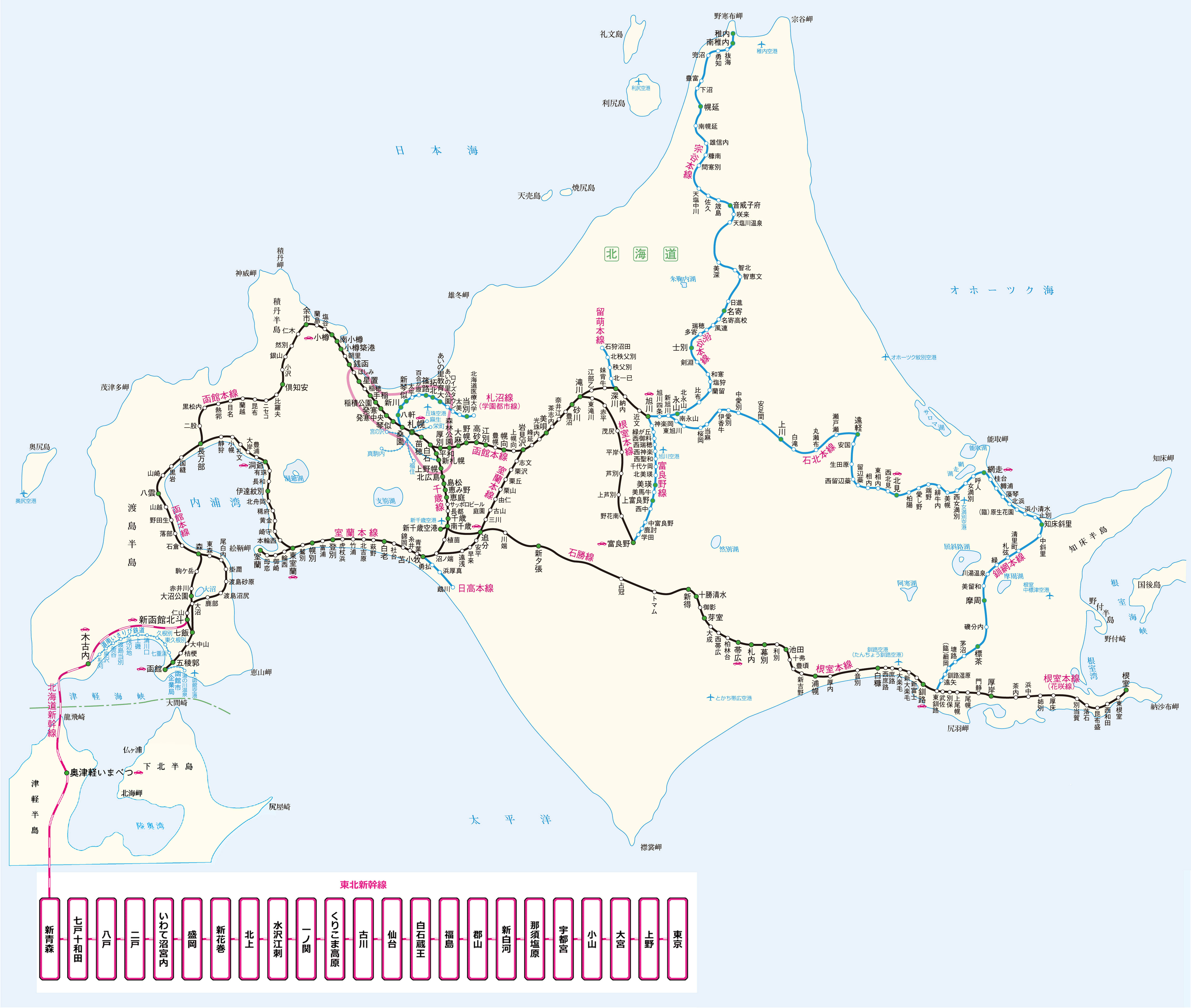 北海道 地図の中の鉄路 JR北海道全線をゆく、各駅停車の旅 地図の中の 